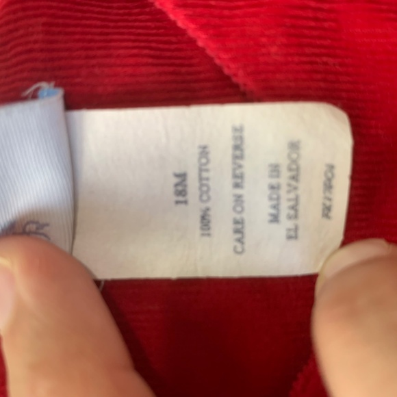 Red Bella Bliss Courdoroy Long Jonjon/overalls 18M - Picture 4 of 4